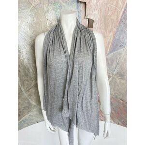 Grey Stretch Gathered Scarf Shawl